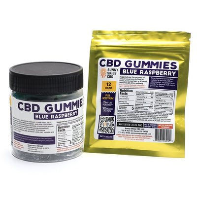 Sunny Skies Full-Spectrum CBD gummies 25mg each gummy for pain, anxiety, chill, pms