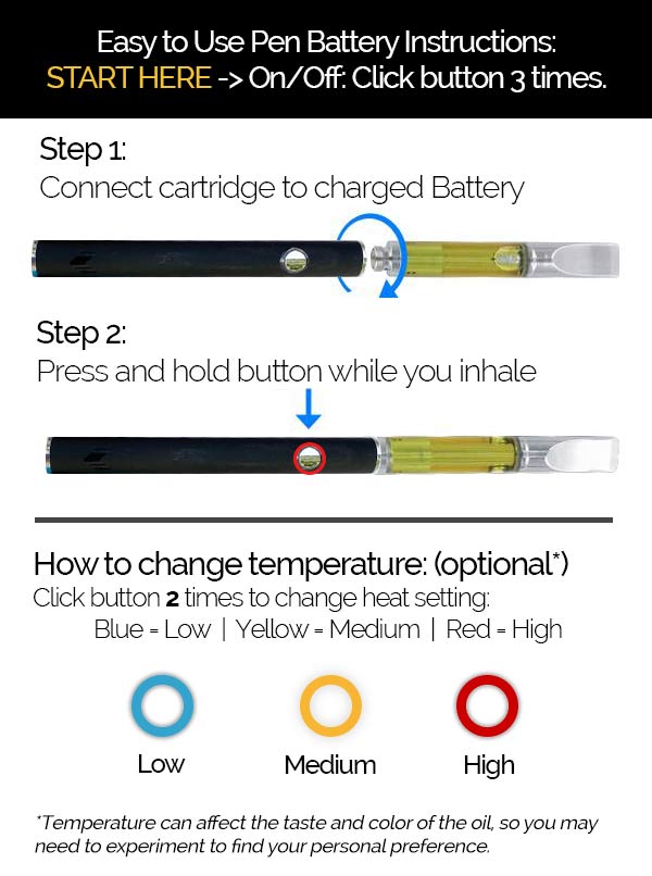 Shine Vape Battery Instructions Vape Pen Battery Honeystick Digital 510  Thread Battery Operating Manual