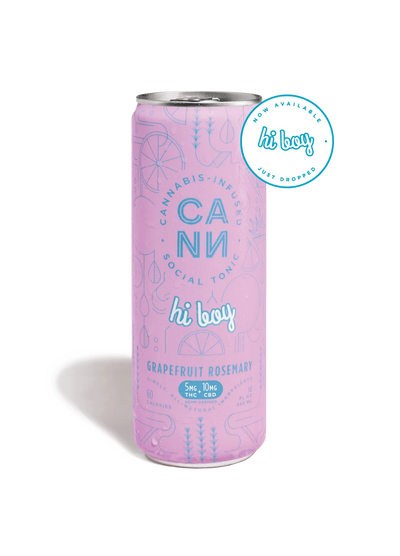 Cann Hi Boy in Grapefruit Rosemary flavor with 10mg CBD and 5mg THC. 