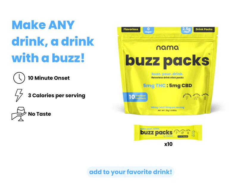 Buzz Packs | THC+CBD Drink Mix | Alcohol Alternative | Sugar-Free