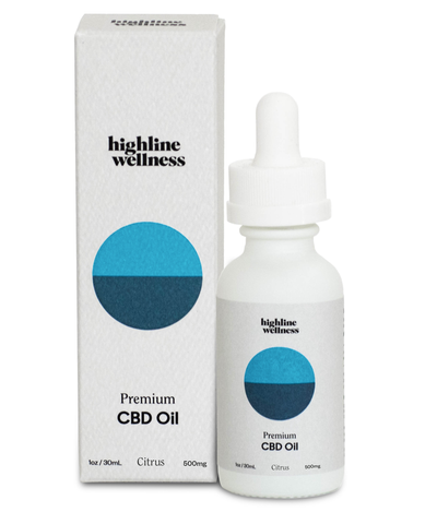 Bottle of Highline Wellness Premium Citrus CBD Oil